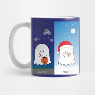 Gordie the Ghost (Oct 31 vs Nov 1) | by queenie's card Mug